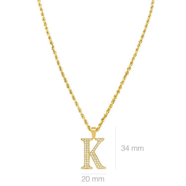 Yellow 14K Yellow Gold Diamond Initial Letter K Pendant 0.81 Ctw